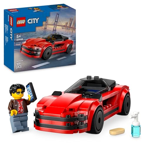 lego city roter sportwagen spielzeug für kinder ab 5 jahren mit minifigur 60448