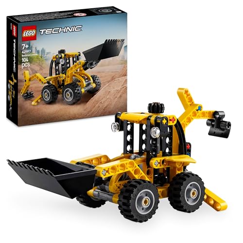 lego technic baggerlader, bauspielzeug set ab 7 jahren, fahrzeug mit schaufeln 42197