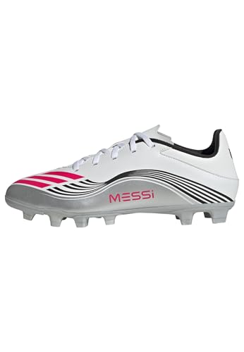 Adidas F50 Messi Fußballschuhe Unisex FG/MG, Cloud White/Lucid Red, 44 2/3 EU