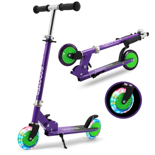 y-rain kinder roller mit led rädern, 3 höhen verstellbar, geschenk 3+ jungs mädchen
