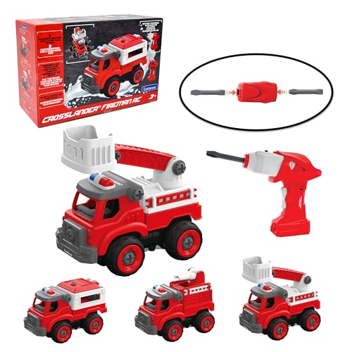 lexibook crosslander fireman rc feuerwehrauto zum zusammenbauen, 33 teile, 3 konstruktionen