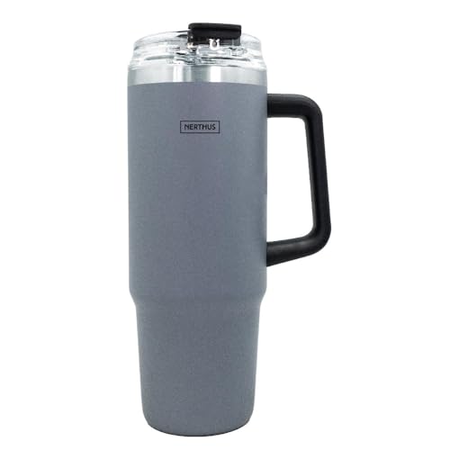 thermobecher 900 ml nerthus fih 1441 mit luftdichtem deckel, strohhalm, trinkverschluss