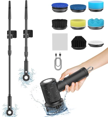 Electric Cleaning Brush Power Spin Scrubber mit 8 Aufsätzen, 2 Modi für Bad, Küche, Fliesen, Waschbecken, langlebig