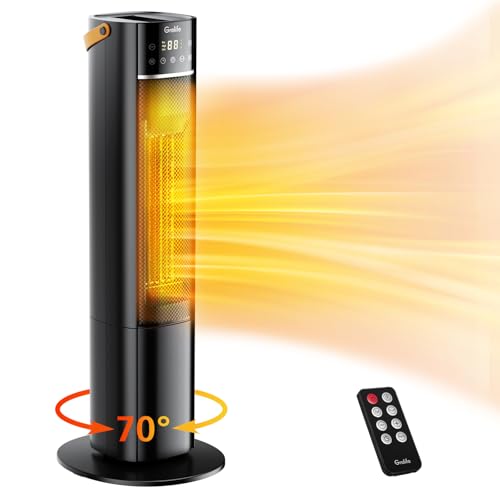 grelife heizlüfter 2000 w energiesparend leise mit thermostat 3 heizstufen oscillation schwarz