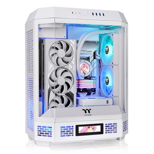 Produktbild: thermaltake tower 600 mid tower gehäuse, versteckte anschlüsse, weiß