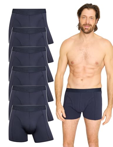 claudio herren boxershorts 6er pack baumwolle marine Größe L superweicher Komfort