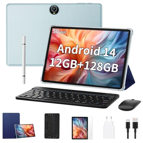 tablet 11 zoll android 14 12gb ram 128gb rom 8000mah octa-core mit keyboard blau