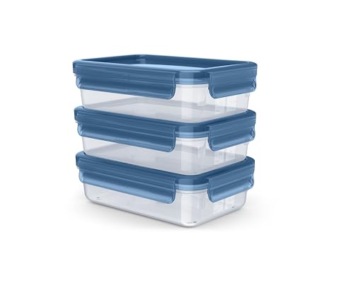 Produktbild: emsa clip & close eco frischhaltedosen-set 3-teilig 0,8 l mikrowellengeeignet blau