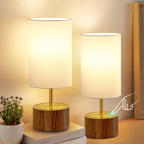 gyrovu nachttischlampe set 2er, touch-tischlampen für schlafzimmer und wohnzimmer