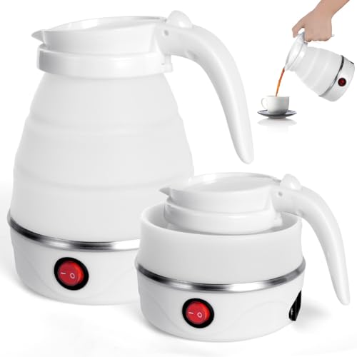 flintronic faltbarer wasserkocher wasserflasche weiß, tragbar für reisen und outdoor