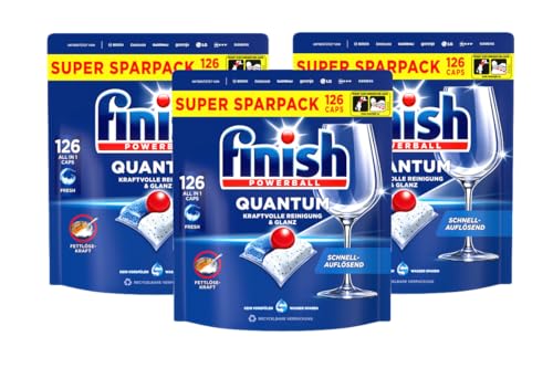 finish quantum fresh spülmaschinen caps 378 Stück 3x126 Tabs Super Sparpack