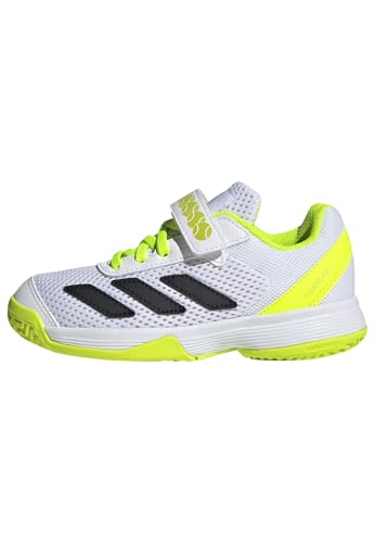 adidas courtflash kinder tennis schuhe komfortverschluss, cloud white/core black, 29 eu