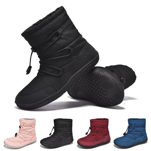 Wizshoe kinder barfußschuhe wasserdicht winterstiefel schwarz 31 rutschfest gefüttert