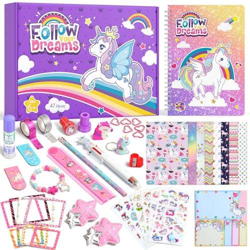 adusriz diy tagebuch set für mädchen 8-14 jahre, scrapbook geschenk idee