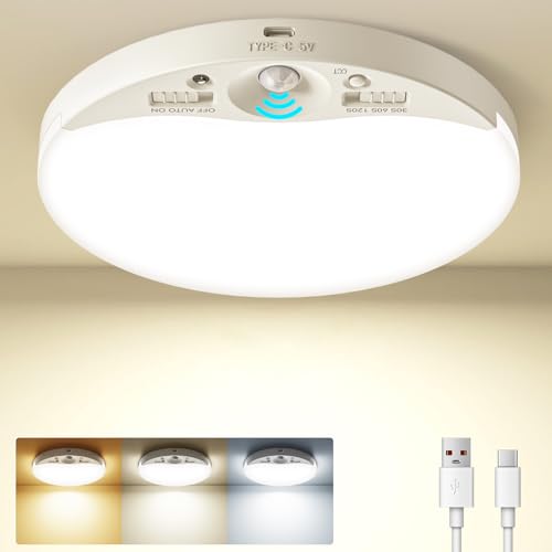 zemty akku lampe mit bewegungsmelder 16cm dimmbar 3000k 4000k 6500k für flur badezimmer küche treppen