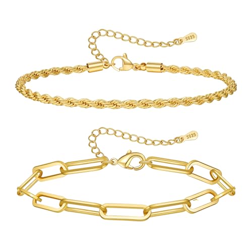 keniy herren armband gold kubanische glieder- und figaro kette 2 stücke geschenk