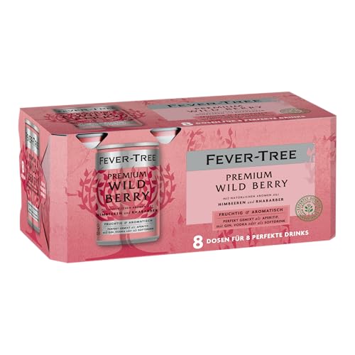 fever-tree wild berry mit himbeeren und rhabarber, 8 x 150 ml