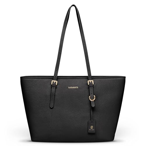 lazarotti bologna damen shopper aus echtleder, tote bag mit verstellbaren trägern 35 cm