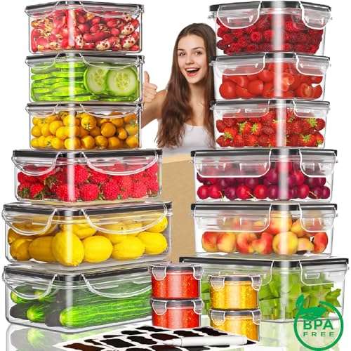 frischhaltedosen set 32-teilig auslaufsicher bpa-frei von helisan für meal prep