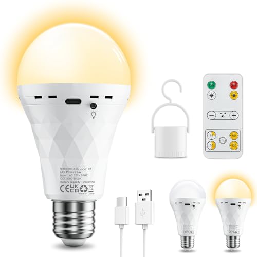 e27 led glühbirne dimmbar warmweiß kaltweiß mit fernbedienung wiederaufladbar 2600mah