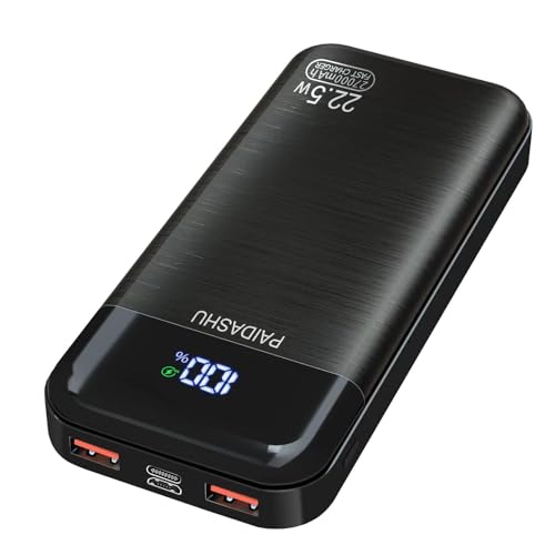 power bank 27000mAh 22,5W extern mit pd20W usb c 3 ausgängen und 2 eingängen