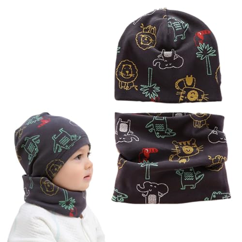 beanie mütze und schlauchschal set für kinder, unisex, weich, pflegeleicht, herbst winter