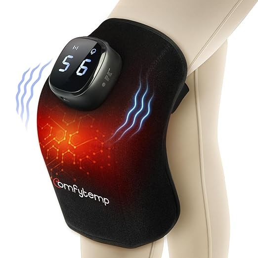 **Comfytemp Kabellos Kniewärmer 3D Heizkissen 9 Wärmestufen 5 Vibrationen**