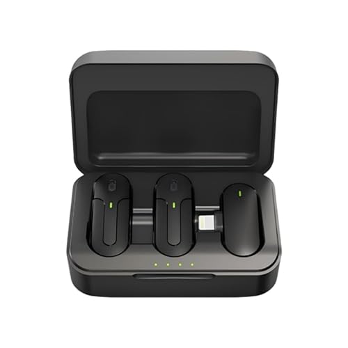 kabelloses lavaliermikrofon 2er-pack mit ladehülle, 70ft reichweite, für iphone