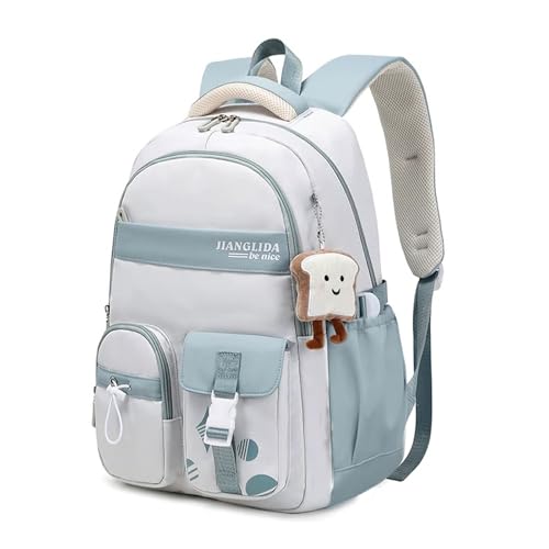 dokeno schultasche nylon, wasserdicht schulrucksack für grundschule und uni, graublau