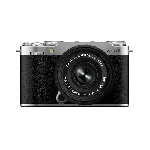 fujifilm x-m5 systemkamera mit xc15-45mm objektiv silber