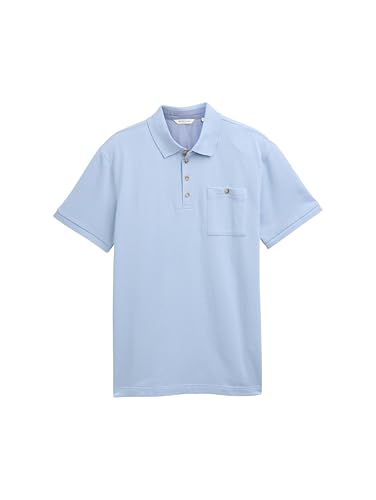 Produktbild: TOM TAILOR Herren Poloshirt hellblau, klassischer Kragen, Kurzarm