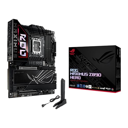 asus rog maximus z890 hero gaming mainboard, lga 1851, ddr5, wifi 7, atx