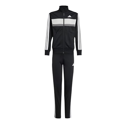 adidas kinder tracksuit tiberio 3 stripes schwarz weiß grau 13-14 jahre