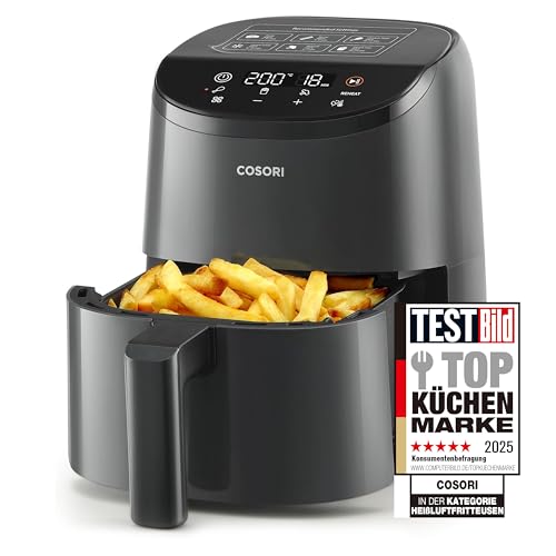 cosori heißluftfritteuse 2l, mini-airfryer für 1 person, camping, reisen, kompakt