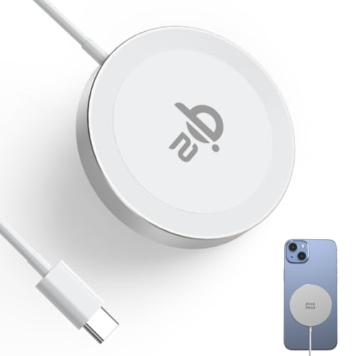 minthouz qi2 kabelloses ladegerät für iphone 16/15/14/13 und samsung, magnetic pad, silber