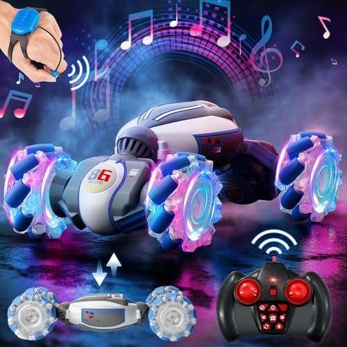 YTKIH 3 in 1 Ferngesteuertes Auto 4WD RC, Doppelseitig, Musik, Licht, ab 6 Jahre