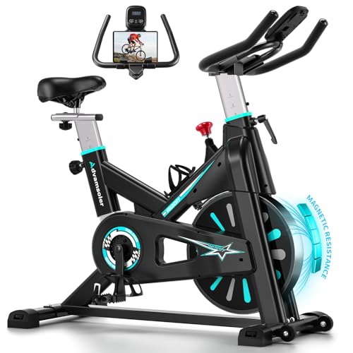 advamsoler heimtrainer fahrrad ergometer indoor spinning bike mit lcd-monitor, tablet-halter