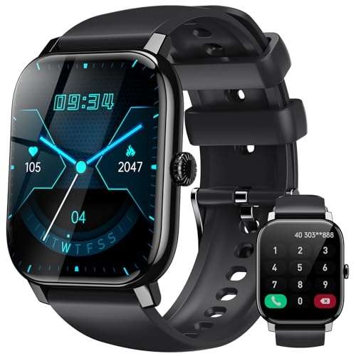 smartwatch herren llkboha 1,85 zoll touchscreen mit telefonfunktion fitness tracker herzfrequenzmonitor ip68 wasserdicht