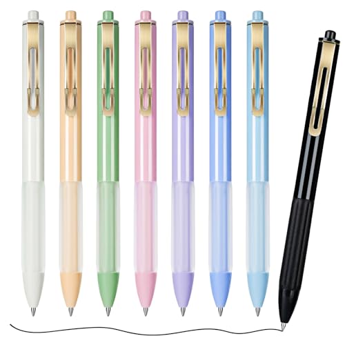 ANYUKE gelstifte 8 schwarz 0,7 mm, aesthetic stift mit silikonhülle für büro, schule