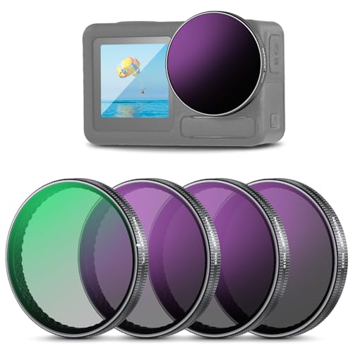 neewer nd filter set für dji osmo action 3/4/5 pro, 4 teilig, hd glas