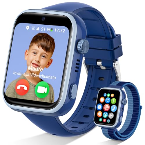 akumaka 4g smartwatch kinder mit gps, videoanruf, wasserdicht, schule, pedometer