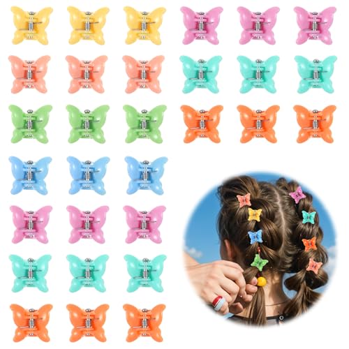 mini schmetterling haarspangen 30 Stück von jjunw, glitzer haarclips für kinder und frauen