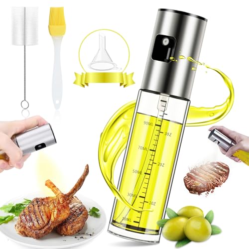 Nylea ölsprüher für speiseöl 100ml edelstahlglas öl spray für kochen und grillen