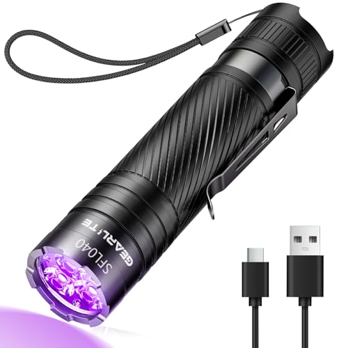 Produktbild: gearlite uv schwarzlicht taschenlampe wiederaufladbar mini 3led 395nm wasserfest