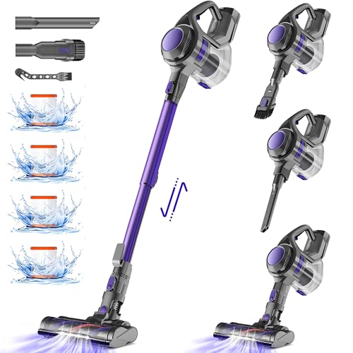 staubsauger kabellos 40000pa 450w mit hepa und anti-tangle-bürste für tierhaare