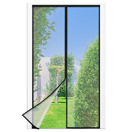 fliegengitter balkontür magnet 95x220cm ohne bohren insektenschutz schwarz