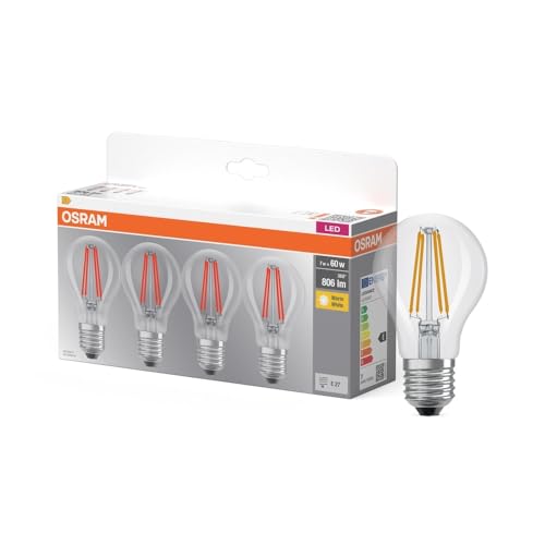 Produktbild: OSRAM LED A60, 40er Vorteilspack, 6.5W, warmweiß (2700K), E27, Filament, nicht dimmbar