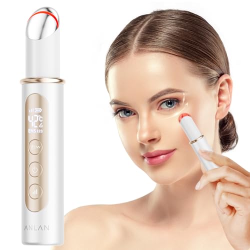 gesichtsmassagegerät anlan, augenmassagegerät mit 3 ems gua sha funktionen, 40C, led-display