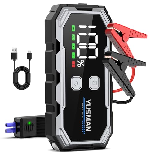 YUSMAN starthilfe powerbank 3000A jump starter auto für pkw bis 7L Benzin, 5L Diesel