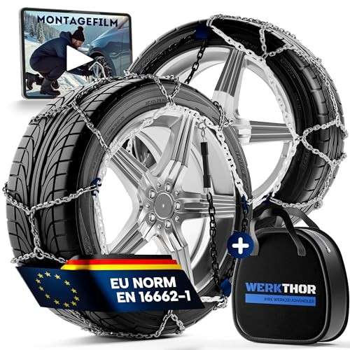 WERKTHOR Schneeketten 2x für PKW - Metall, optimaler Grip, einfache Montage